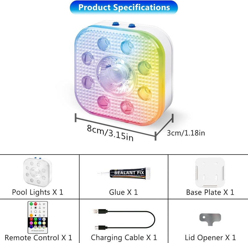 HL Rechargeable Halloween Pumpkin Lights with Remote,RGB Jack O Lantern Light for Pumpkin Decor,Waterproof Submersible Led Lights Underwater Tea Lights for Inside Pumpkins Outdoor 1 Pack - Image 3